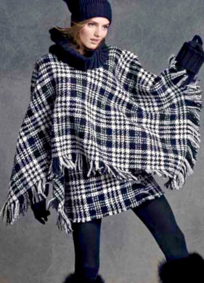 New Dolce & Gabbana Jr Kids Plaid Jacket Cape 1 2 3 4 5 6 7 8 Hood Coat One Size - Image 4 of 4