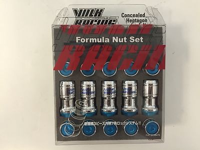 RAYS VOLK RACING FORMULA 12X1.5 LUG NUTS ACORN RIM CLOSED END BLUE