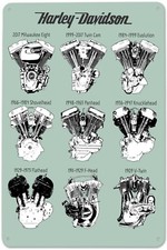 Harley Hog Engine Tin Sign (Panhead Knucklehead Fatboy Sportster Twin Bobber) W2