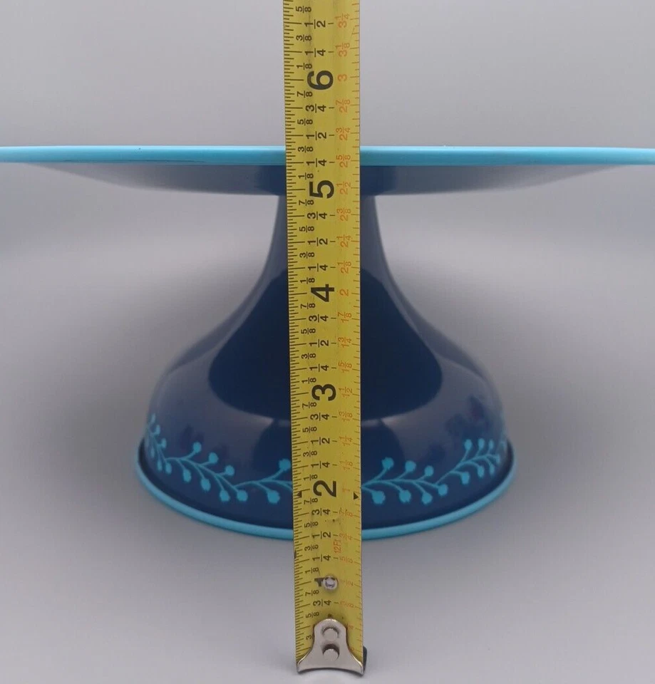 Soporte para pastel floral recuerdo mujer pionera azul estaño metal 11,75"" Foto 4 de 4