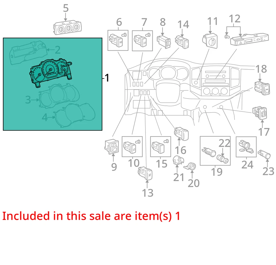 Grupo de velocímetro solo MPH 4 cilindros se adapta a 12-15 TACOMA 1842200 Foto 3 de 4