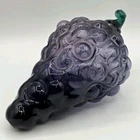 VINTAGE Blenko Art Glass 9" Grape Cluster Amethyst Purple Emerald Green Stem