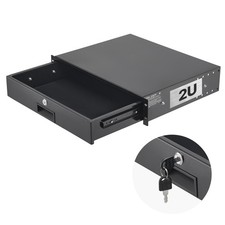 VEVOR 2U Rack Mount Drawer 50 lbs Lockable Drawer for 19 in Server Rack Cabinet