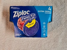 Ziploc® Twist n Loc® Extra Small Containers (1 cup) - Four Pack - RARE! Unopened