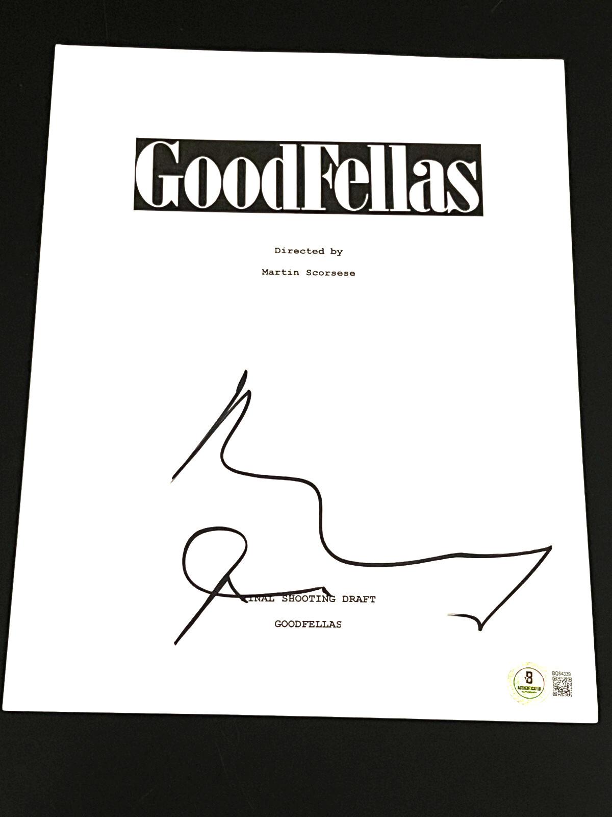 ROBERT DENIRO SIGNED AUTOGRAPH MOVIE SCRIPT GOODFELLAS BECKETT BAS COA AUTO D