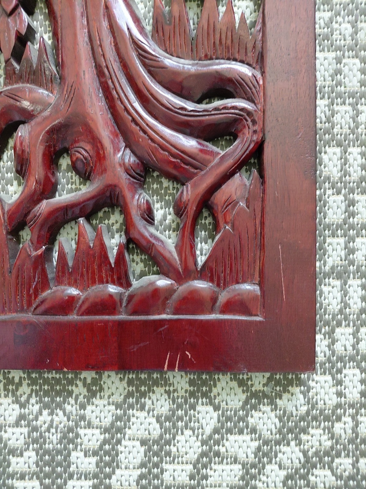 Rustic Home Decor Floral Wood Carved Wall Panel Asian Wood Wall Decor Plaque