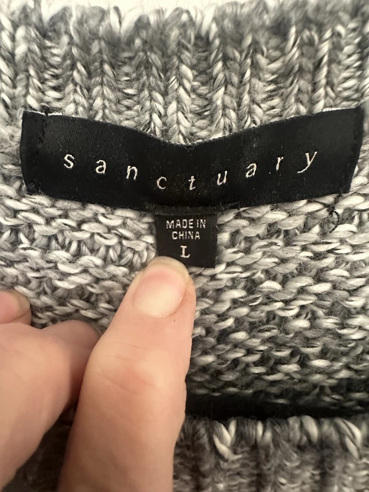 Suéter a rayas grises para mujer Sanctuary talla L Foto 2 de 4