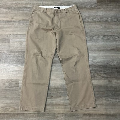 VTG J Crew Relaxed Straight Khaki Pants Mens 35x32 Beige Chino Y2K