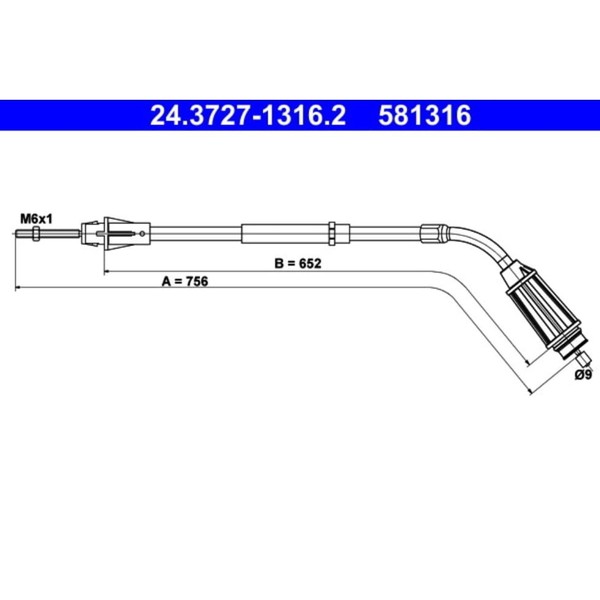 Seilzug Feststellbremse ATE 24.3727-1316.2 FüR Volvo S80 II-image