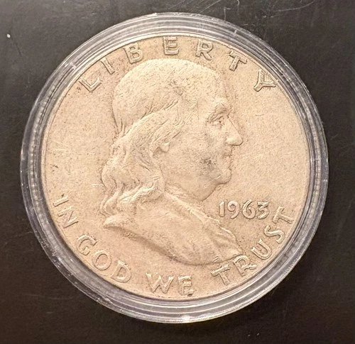 🔥 1963-D Frankiln Half Dollar 90% Silver CoinSnap analysis is Fine to AU🔥