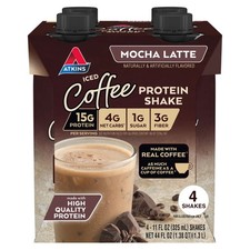 Keto Friendly Gluten Free Protein Shake Mocha Latte Ready to Drink 4 Pack