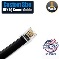 Custom Length  VEX IQ Smart Cables 4" - 72" RJ12 6P6C Left Latch Offset Tab