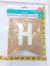 Happy Birthday banner light brown sealed 10 ft