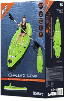 Bestway Hydro-force Inflatable Koracle Fishing Kayak Boat Complete Set with Pump