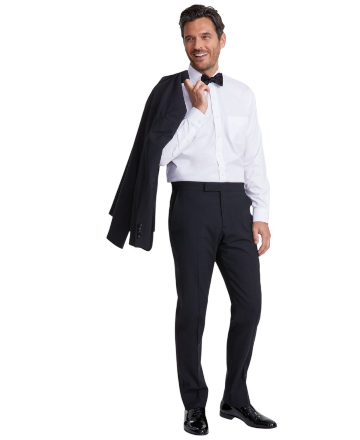 Brooks Brothers Mens Classic fit Dress Pants 38 / 30 Black Solid Stretch