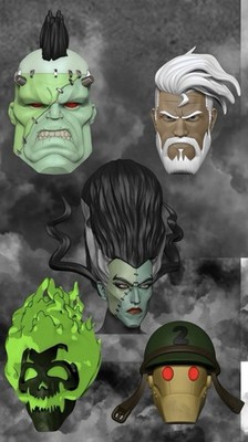 Creature Commandos DC Marvel Legends 5 Unpainted Heads Custom Action Figure 1/12