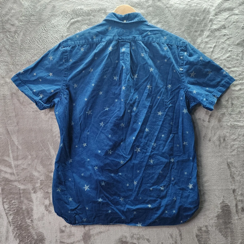 Ralph Lauren Star Chambray Short Sleeve Button Down Shirt Blue Men’s Large - Image 2 of 4