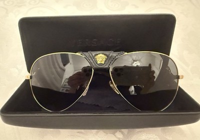 BrandNew Versace Aviator Sunglasses Versace 2255 1002/03 Gold Plated Lens Sunglasses - US main image 3