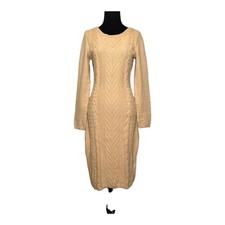 Dear Love beige cable knit long sleeves sweater dress size Small