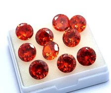 5 mm Natural Cambodian 100 Pcs Orange Zircon AGL Certified Loose Gemstone Lot