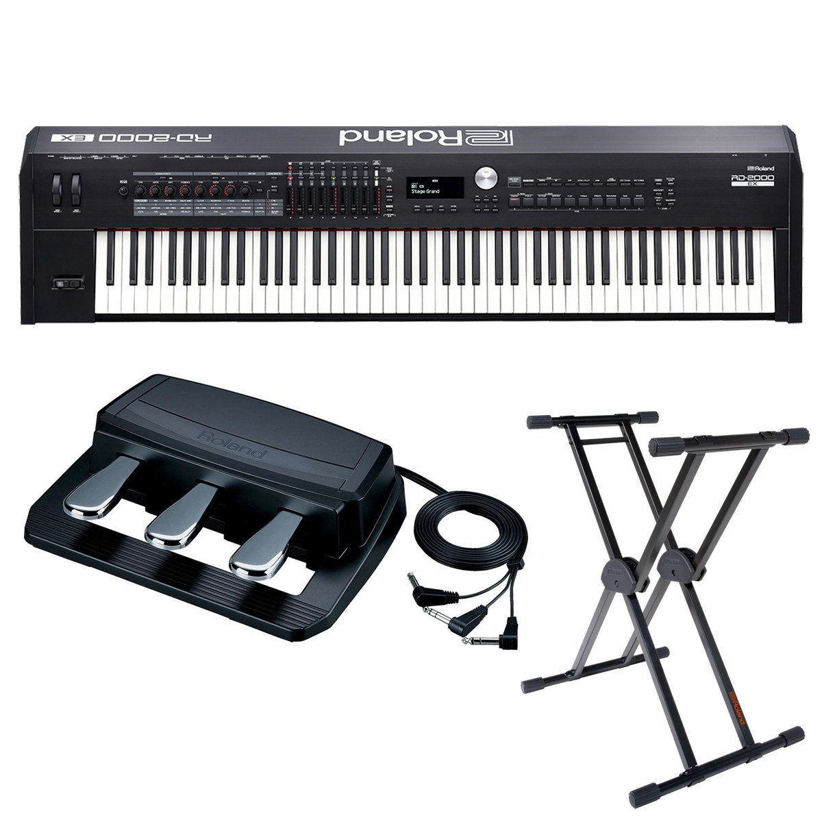 Roland RD-2000 EX 88-Key Digital Stage Piano, Bundle with Pedal