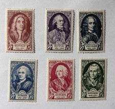 France 1949 – Série complète YT 853/858 – Célébrités XVIIIe siècle