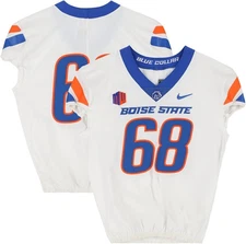 Boise State Broncos Team-Issued #68 White Jersey from the Football Item#14264565