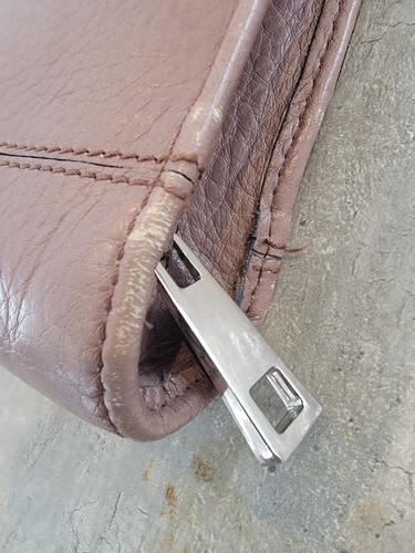 Barneys New York Brown Leather Oversize Silver Hardware Laptop Case - Picture 4 of 9