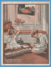 1920 Gold Medal Flour Washburn Crosby Eventually Children Playing Block Print Ad
