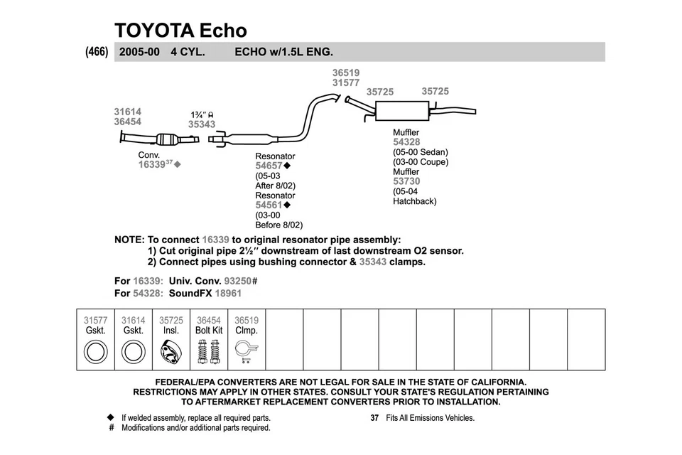 For Scion xB 2004-2006 Walker Aluminized Steel V-Band Clamp Foto 2 de 4
