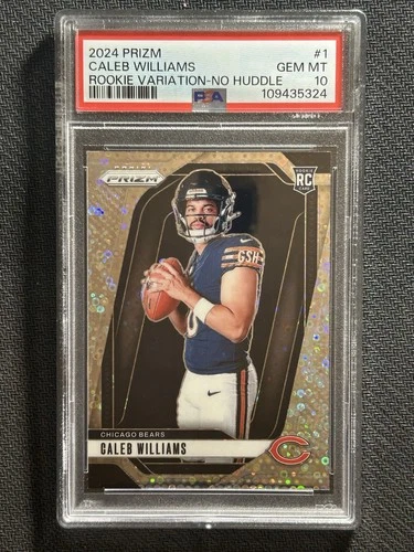 Caleb Williams 2024 Panini Prizm Rookie Variation No Huddle RC #1 - PSA 10 Bears