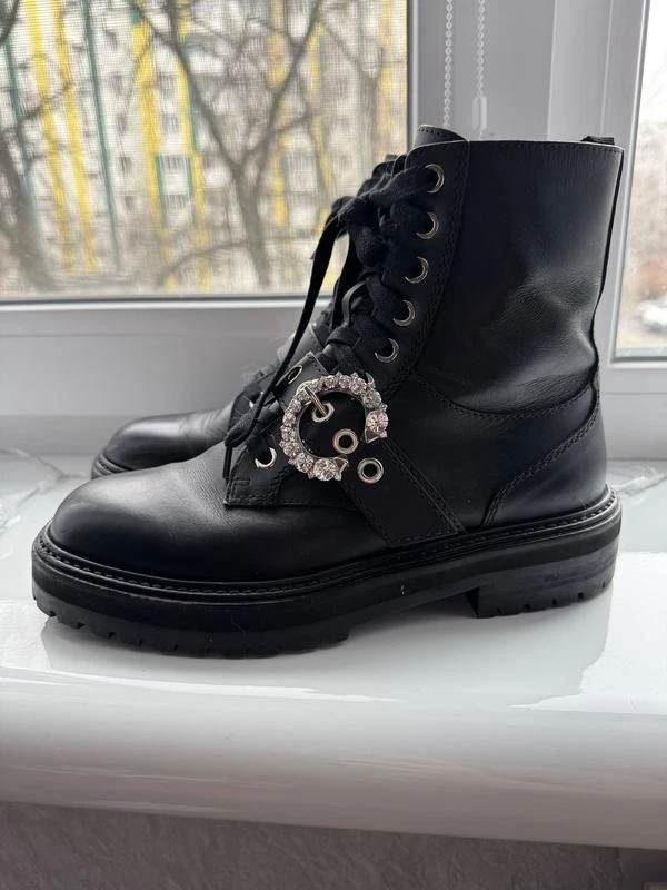 Women Jimmy Choo Boots Black Leather 37 - Bild 2 von 4