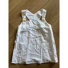 J. McLaughlin Women's White Linen Sleeveless Dress with Buckle Detail