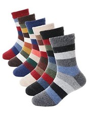 Merino Wool Socks for Kids Toddlers Boys Girls Thick 4-7 Years Mixed Color