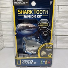 National Geographic STEM Shark Tooth Mini Dig Kit Excavate a Genuine Fossil