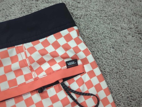 Vans Board Shorts Mens 36 Orange Checkerboard Logo Pocket Lightweight - Picture 7 of 9