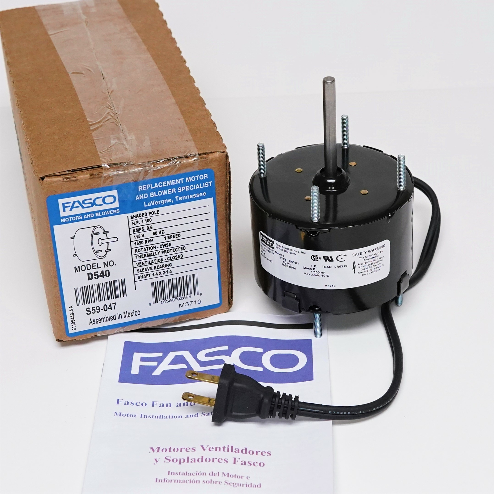 Fasco D540 Bath Kitchen Exhaust Fan Motor 1/100 HP | eBay