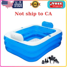 Inflatable Adult Bath Tub 2 Person Freestanding Blow Up Bathtub with Foldable...
