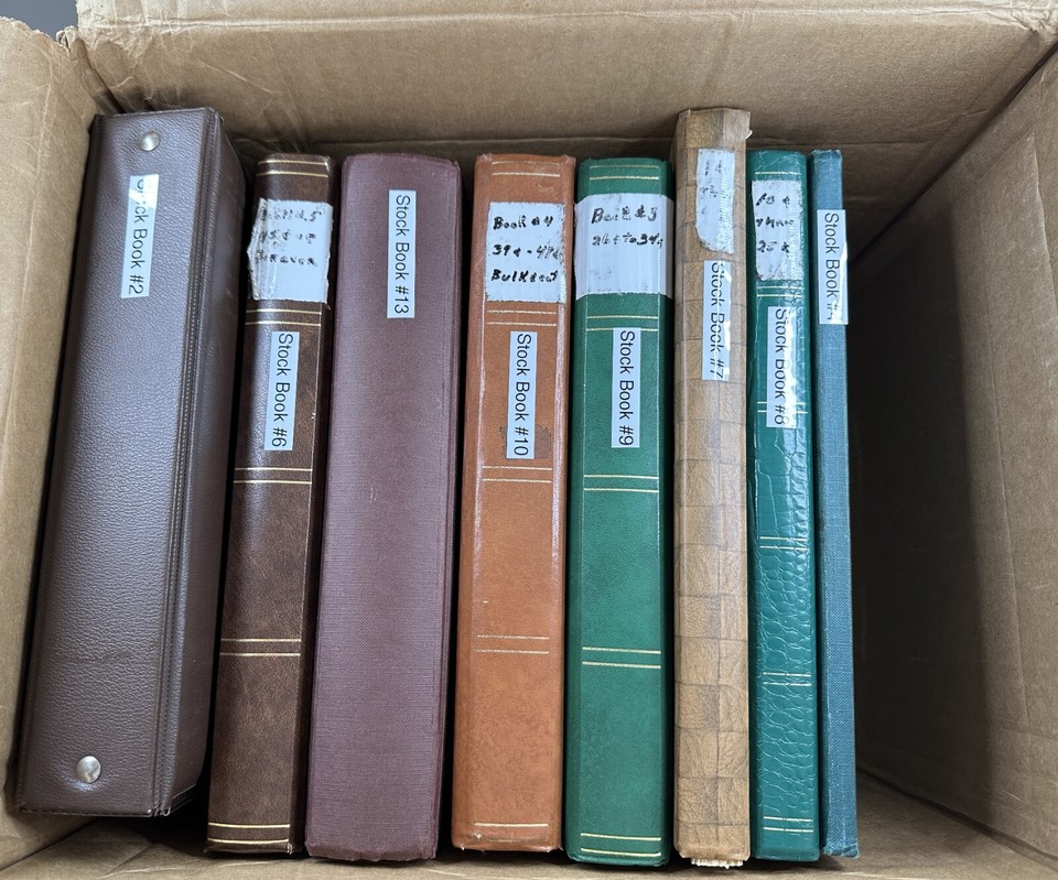 US Postage Stamp 8 x Stock Books, 1000's of Stamps Used/Duplicates eBay