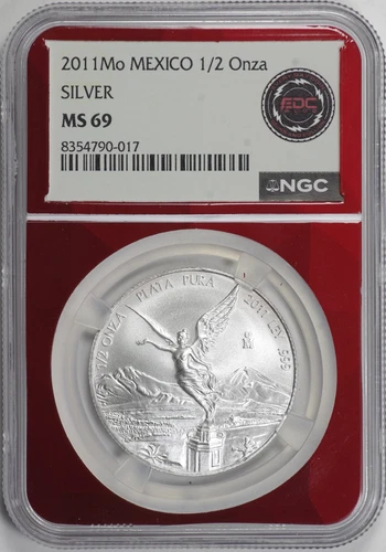 2011 Mo Mexico 1/2 Onza Silver Libertad NGC MS69, TOP POP Only 2 Higher [BN017]