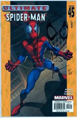 ULTIMATE SPIDER-MAN #45 SIGNED ART THIBERT REMARKED SKETCH JAY COA MARVEL COMICS