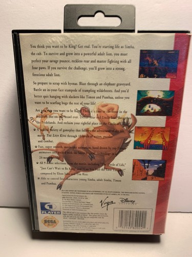 Lion King (Sega Genesis) No Manual, Tested/Working. Original Authentic - Picture 5 of 6