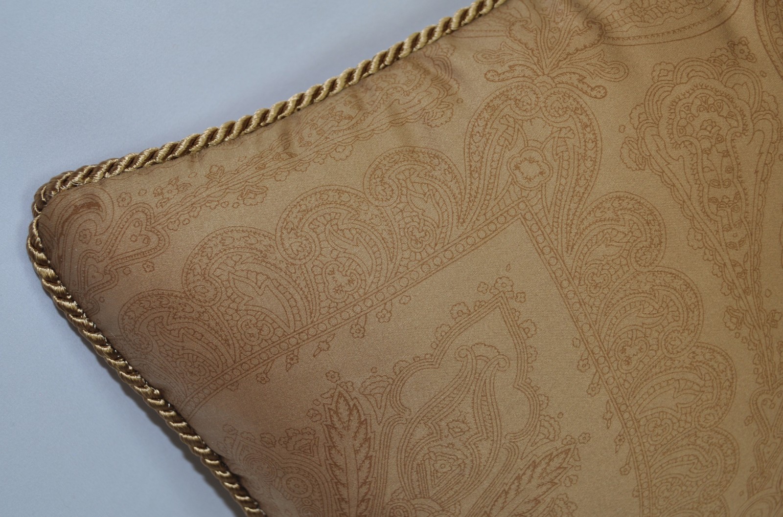 Pillow made w Ralph Lauren Doncaster Langham Camel Brown Paisley Fabric