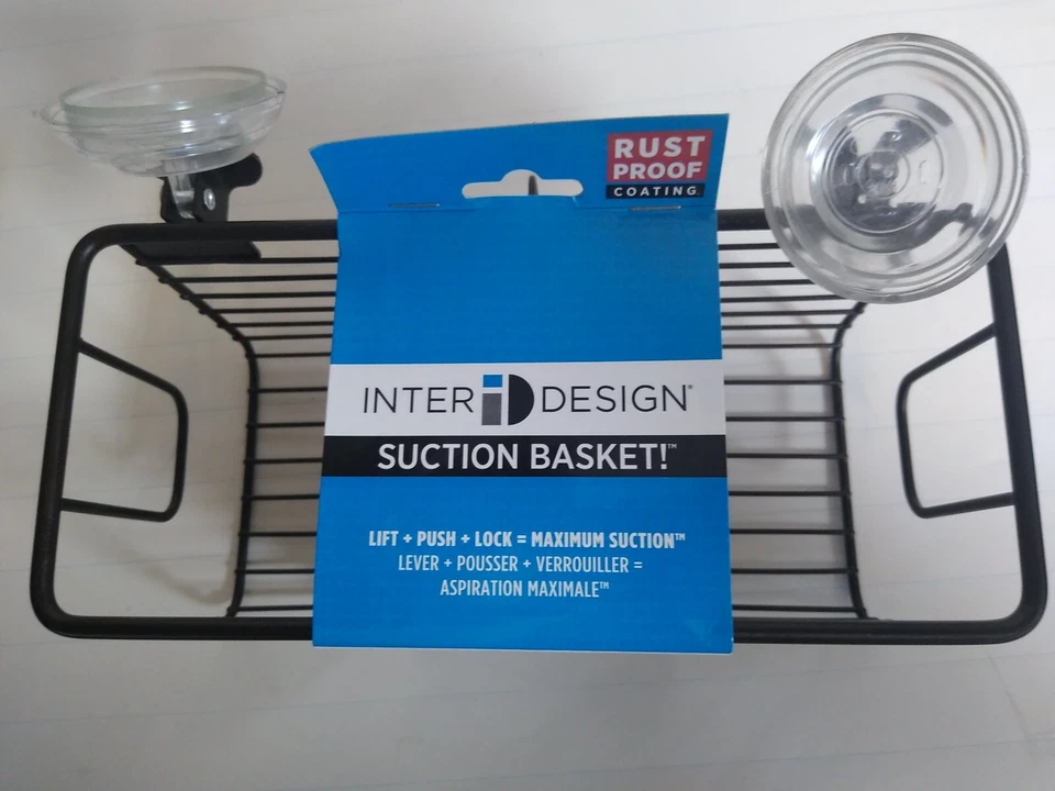 Cesta de sucção Inter Design sucção máxima cor preta à prova de ferrugem  - Imagem 4 de 4
