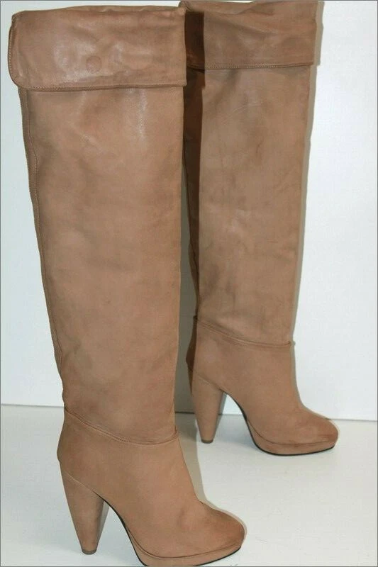 COMPTOIR DES COTONNIERS  Bottes Cuissardes Cuir Marron Clair T 38 TBE - Photo 3/4