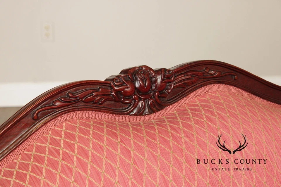 Sofá loveseat francés estilo Luis XV caoba Foto 3 de 4