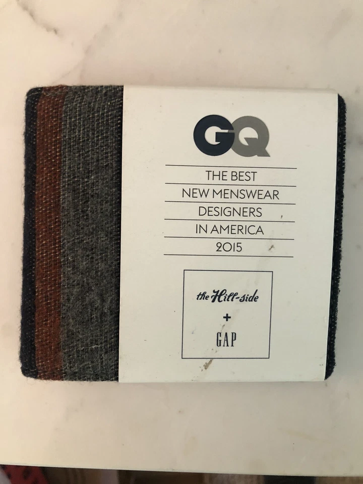 NUEVO Gap GQ Hillside Manta Rayas Cartera Lana Algodón Cuero Foto 2 de 4