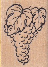 Grape Leaves 1 3/4 x 2 1/4" Rubber Stamp, Flowers Stamp, Plant Stamp, Tree Stamp