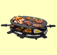 Design Raclette Chur Mit GLAS-KERAMIK Grillplatte FüR 8 Personen Grill Syntrox