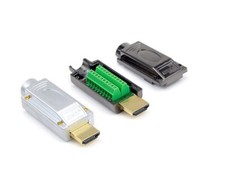HDMI 2.0 Male Header Solderless Breakout Board Terminal w/ Metal Shell DIY